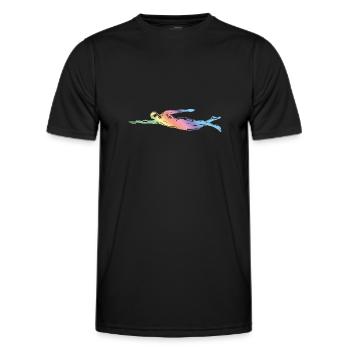 Schwimmen Silhouette - Männer Funktions-T-Shirt - Schwarz - Vorne - AI Model Male 178 dark (178cm)