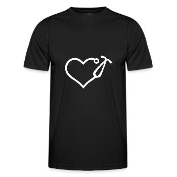 Doctor Heart Doctor Nurse Doctor Doctor's Helper - Men's Functional T-Shirt - black - Front - AI Model Male 178 dark (178cm)