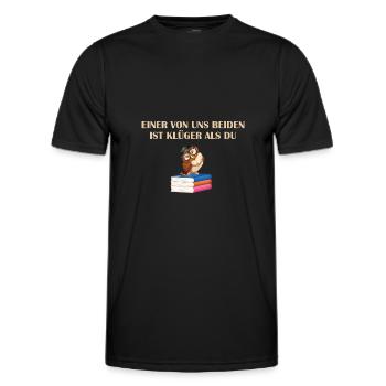 Einer Von Uns Beiden Ist Klüger Als Du Spruch - Männer Funktions-T-Shirt - Schwarz - Vorne - AI Model Male 178 dark (178cm)
