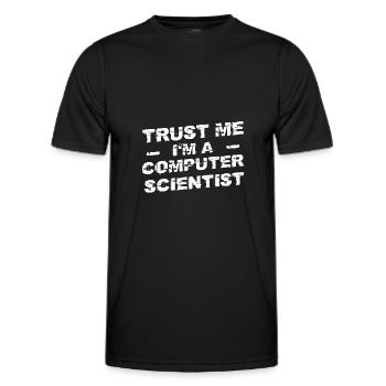 Croyez-moi, je suis informaticien - T-shirt sport Homme - noir - Devant - AI Model Male 178 dark (178cm)