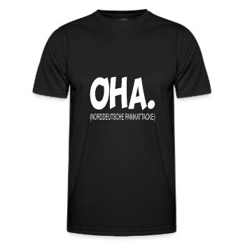 OHA Moin Plattdeutsch - Männer Funktions-T-Shirt - Schwarz - Vorne - AI Model Male 178 dark (178cm)