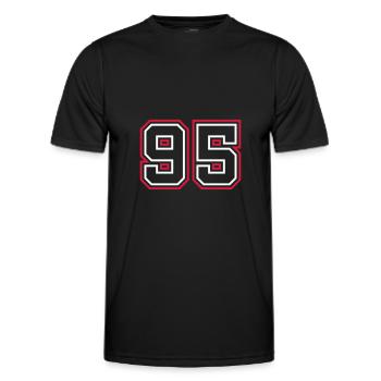 95 Number number - Men's Functional T-Shirt - black - Front - AI Model Male 178 dark (178cm)