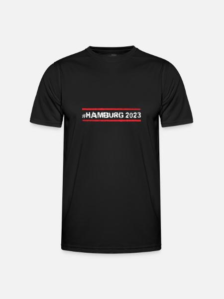 Hamburg 2023 - Männer Funktions-T-Shirt - Schwarz