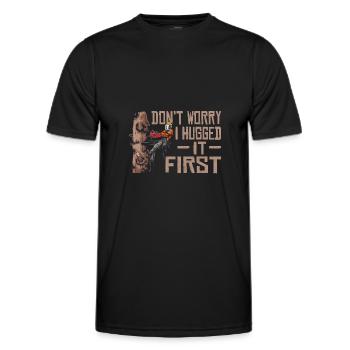 Motorsäge Dont Worry I Hugged It First Holzfäller - Männer Funktions-T-Shirt - Schwarz - Vorne - AI Model Male 178 dark (178cm)