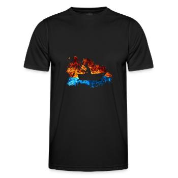 Feuer Bootsangler Flammen Fischerboot Angler - Männer Funktions-T-Shirt - Schwarz - Vorne - AI Model Male 178 dark (178cm)