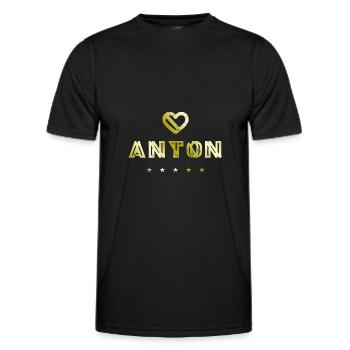 Anton Herz - T-shirt sport Homme - noir - Devant - AI Model Male 178 dark (178cm)