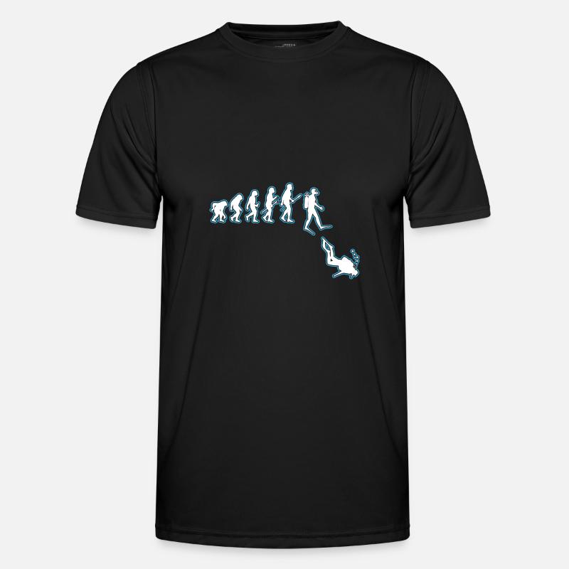 Taucher Evolution - Männer Funktions-T-Shirt - Schwarz