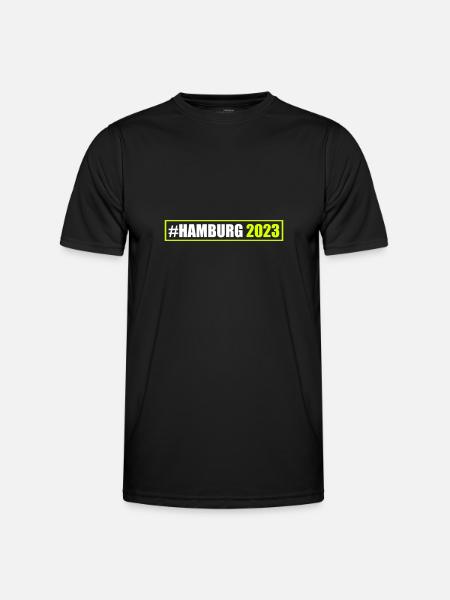 Hamburg 2023 - Männer Funktions-T-Shirt - Schwarz