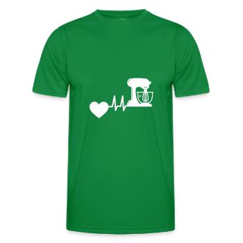 Bäcker Backen Herzschlag Bäckerei Hobby Konditor - Männer Funktions-T-Shirt - Kelly Green - Vorne - AI Model Male 178 dark (178cm)