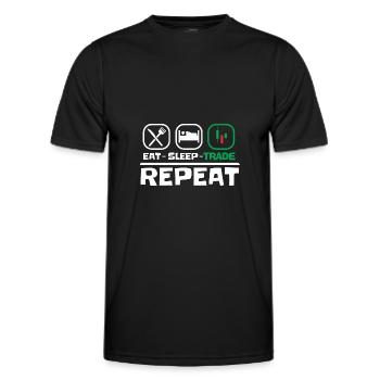 Eat Sleep Trade Repeat Trading - Men's Functional T-Shirt - black - Front - AI Model Male 178 dark (178cm)