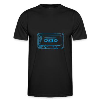 Kassette - Männer Funktions-T-Shirt - Schwarz - Vorne - AI Model Male 178 dark (178cm)