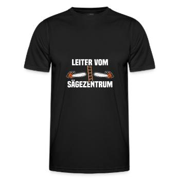 Leiter vom Sägezentrum Holz machen - Männer Funktions-T-Shirt - Schwarz - Vorne - AI Model Male 178 dark (178cm)