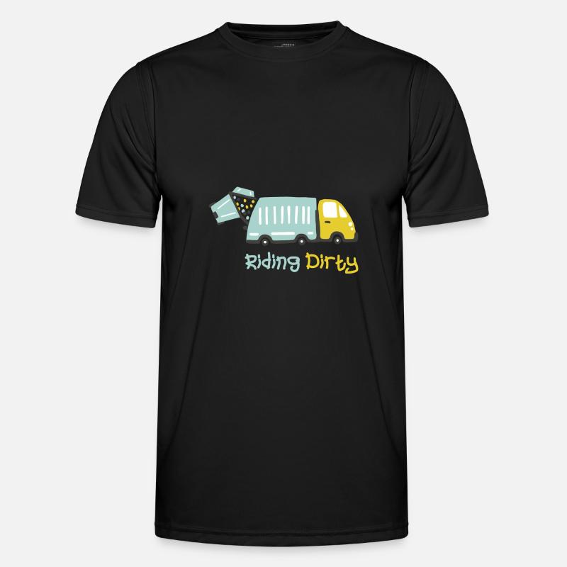 Fahren Mit Einem Schmutzigen Müllwagen - Männer Funktions-T-Shirt - Schwarz