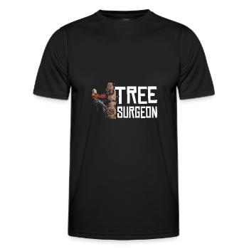 Motorsäge Tree Surgeon Holzfäller Kettensäge - Männer Funktions-T-Shirt - Schwarz - Vorne - AI Model Male 178 dark (178cm)