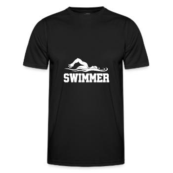 Schwimmen Schwimmer Sport Meer Swimmer Sportler - Männer Funktions-T-Shirt - Schwarz - Vorne - AI Model Male 178 dark (178cm)