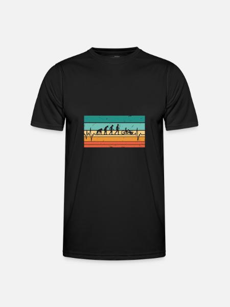 Vintage Heartbeat Handbike Fiets Handbike - Functioneel T-shirt voor mannen - zwart