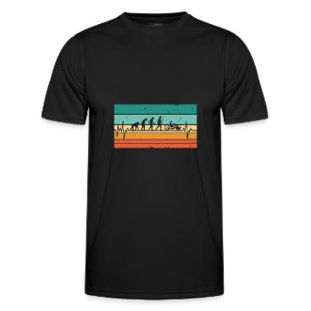 Vintage Herzschlag Handbike Fahrrad Handfahrrad - Männer Funktions-T-Shirt - Schwarz - Vorne - AI Model Male 178 dark (178cm)