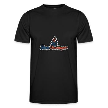 Java Developer with Coffee - T-shirt sport Homme - noir - Devant - AI Model Male 178 dark (178cm)