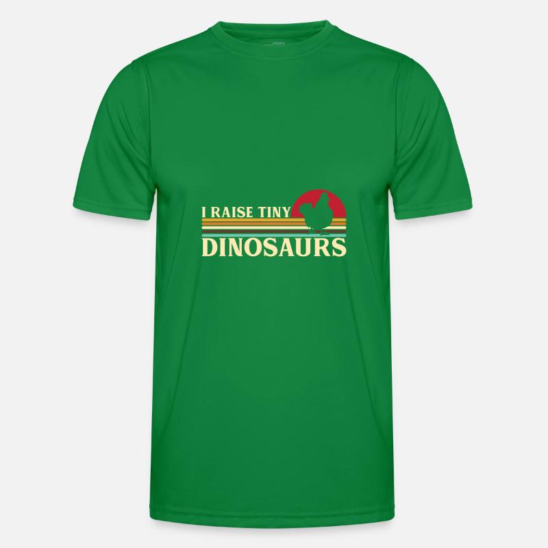 I raise tiny Dino Hühner Hahn Bauer Dinosaurier Männer Funktions-T-Shirt