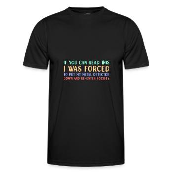 Chasseur de trésors Chasse au trésor Détecteur de métaux - T-shirt sport Homme - noir - Devant - AI Model Male 178 dark (178cm)