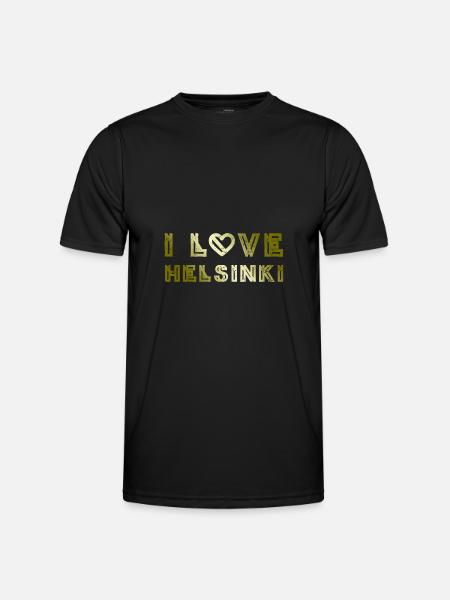 I Love Helsinki - Men's Functional T-Shirt - black