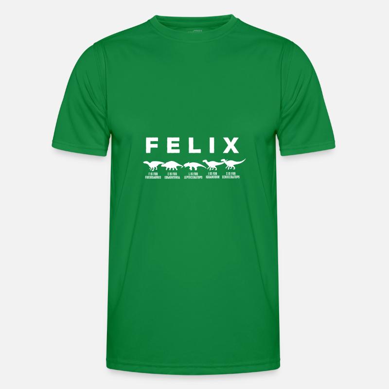 FELIX Cooler Dino Name Dinosaurier Männer Funktions-T-Shirt