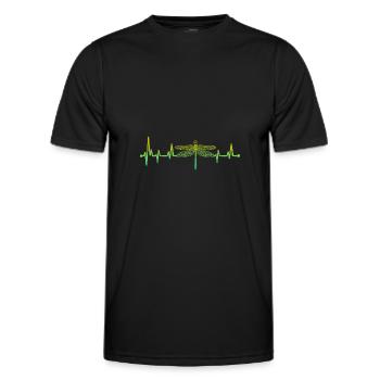 Heartbeat Dragonfly Dragonflies Dragonfly - Men's Functional T-Shirt - black - Front - AI Model Male 178 dark (178cm)