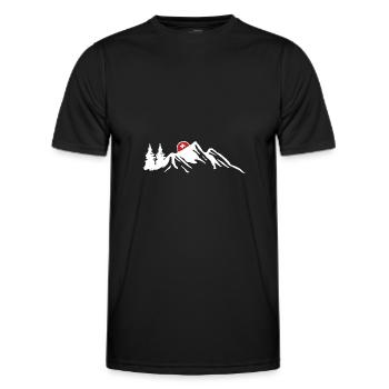 Schweiz Schweizerdeutsch Schweizer Berge - Männer Funktions-T-Shirt - Schwarz - Vorne - AI Model Male 178 dark (178cm)