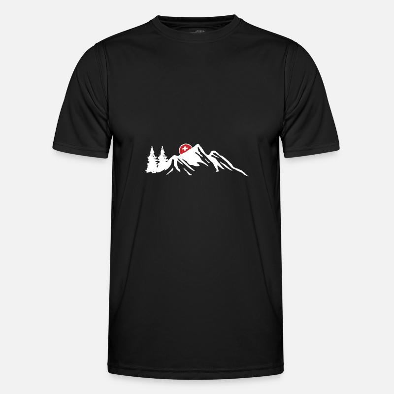 Schweiz Schweizerdeutsch Schweizer Berge - Männer Funktions-T-Shirt - Schwarz