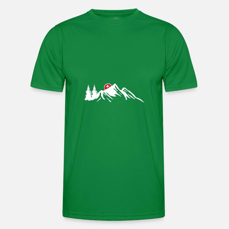 Schweiz Schweizerdeutsch Schweizer Berge Männer Funktions-T-Shirt