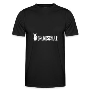Grundschule V-Handzeichen Grundschüler Geschenk - Männer Funktions-T-Shirt - Schwarz - Vorne - AI Model Male 178 dark (178cm)