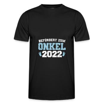 Befördert zum Onkel 2022 Schwangerschaft verkünden - Männer Funktions-T-Shirt - Schwarz - Vorne - AI Model Male 178 dark (178cm)