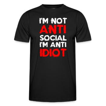 Idiots Office Provocation - Men's Functional T-Shirt - black - Front - AI Model Male 178 dark (178cm)
