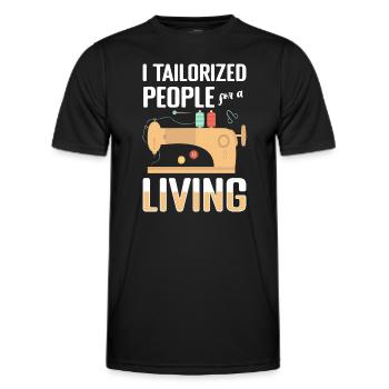Nähen Nadel Anzug Nähmaschine - Männer Funktions-T-Shirt - Schwarz - Vorne - AI Model Male 178 dark (178cm)