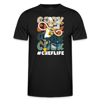 Chef Restaurant Chef étoilé - T-shirt sport Homme - noir - Devant - AI Model Male 178 dark (178cm)