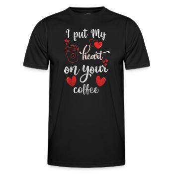 Barman connaisseur Latte Macchiato Grain de café - T-shirt sport Homme - noir - Devant - AI Model Male 178 dark (178cm)