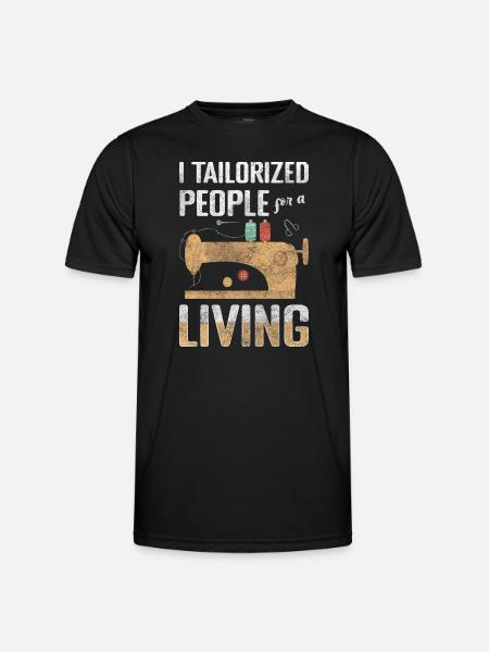 Schneiderin Schere Nähen Nähmaschine - Männer Funktions-T-Shirt - Schwarz