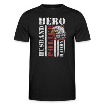 Polizist Stop Tatort - Männer Funktions-T-Shirt - Schwarz - Vorne - AI Model Male 178 dark (178cm)