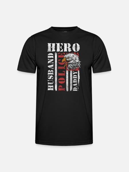 Policeman Stop Crime Scene - Men's Functional T-Shirt - black