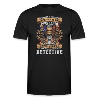 Enquêteur-détective Police criminelle - T-shirt sport Homme - noir - Devant - AI Model Male 178 dark (178cm)