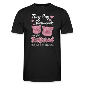 Schweinchen Winzig Ferkel Schwein - Männer Funktions-T-Shirt - Schwarz - Vorne - AI Model Male 178 dark (178cm)