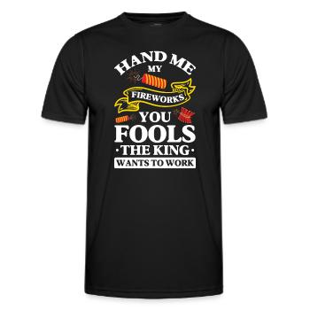 Feux d’artifice, pétards, feux d’artifice, courbe d’éventail - T-shirt sport Homme - noir - Devant - AI Model Male 178 dark (178cm)