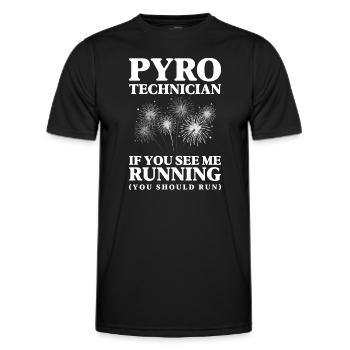 Pyro New Year Football Celebration - Men's Functional T-Shirt - black - Front - AI Model Male 178 dark (178cm)