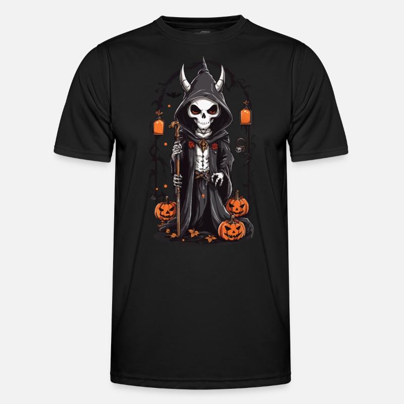 Halloween Skeleton Druid Magic - Men's Functional T-Shirt - black