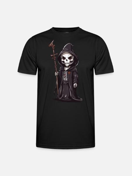 Cute Skeleton Magician Halloween Magic - Men's Functional T-Shirt - black