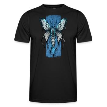 Enchanting Nocturne: Mystical Moth - Men's Functional T-Shirt - black - Front - AI Model Male 178 dark (178cm)