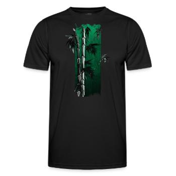 Bamboo Bliss: Elegance in Green - Men's Functional T-Shirt - black - Front - AI Model Male 178 dark (178cm)