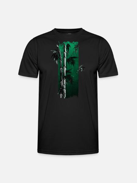 Bamboo Bliss: Elegance in Green - Men's Functional T-Shirt - black