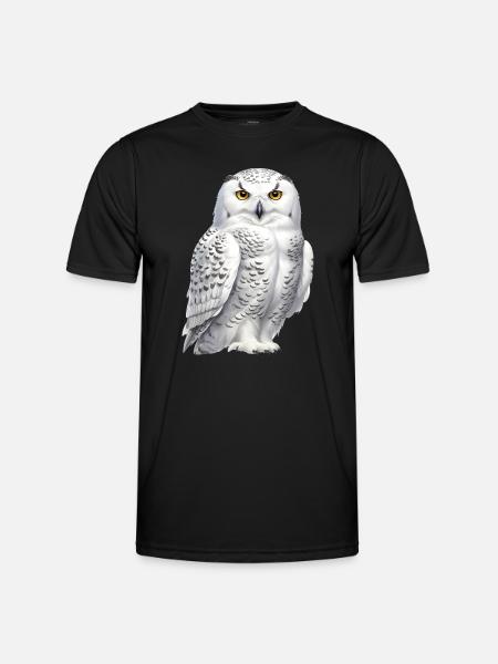 Schnee-Eule - Männer Funktions-T-Shirt - Schwarz