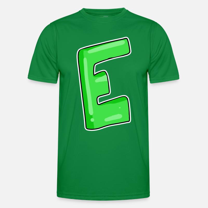Buchstabe E Anfangsbuchstabe Männer Funktions-T-Shirt